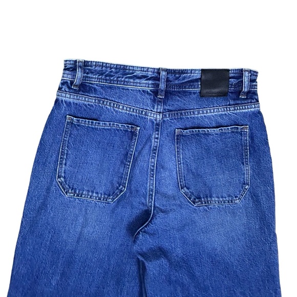 Massimo Dutti Womens Wide Leg Jeans with Pockets - High Rise - Mid Wash - Sz 4 - Picture 11 of 16